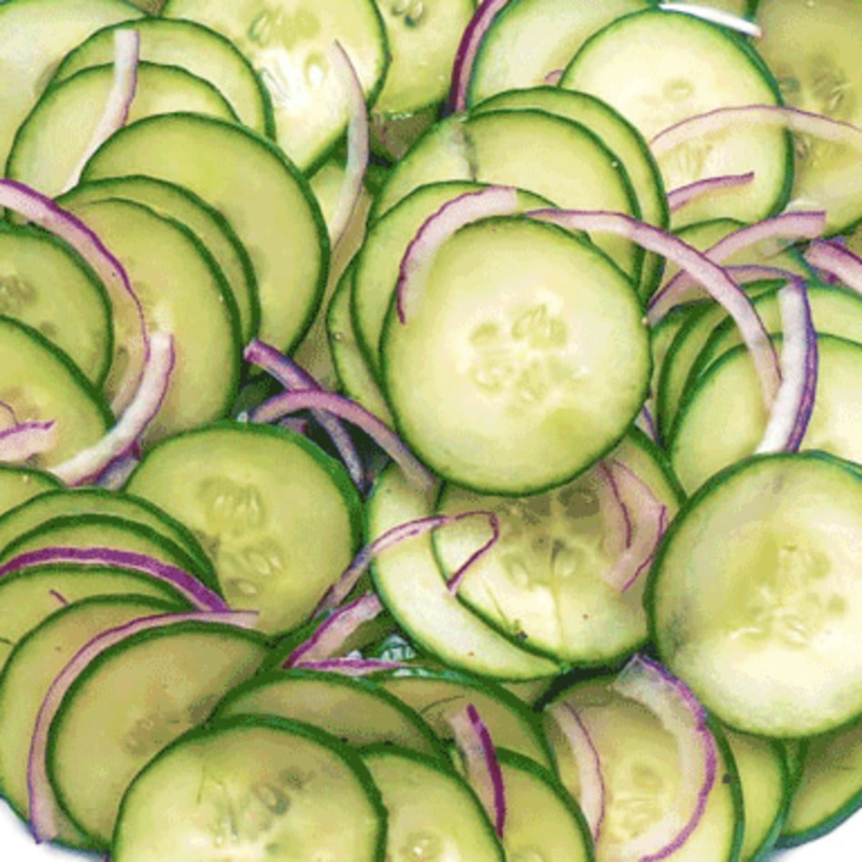 Simple Cool Cucumber Salad With Red Onions