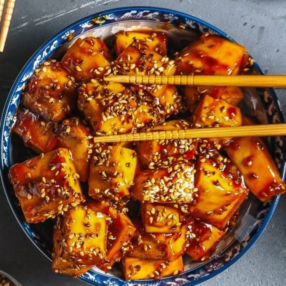 Vegan Sticky Orange Sesame Tofu