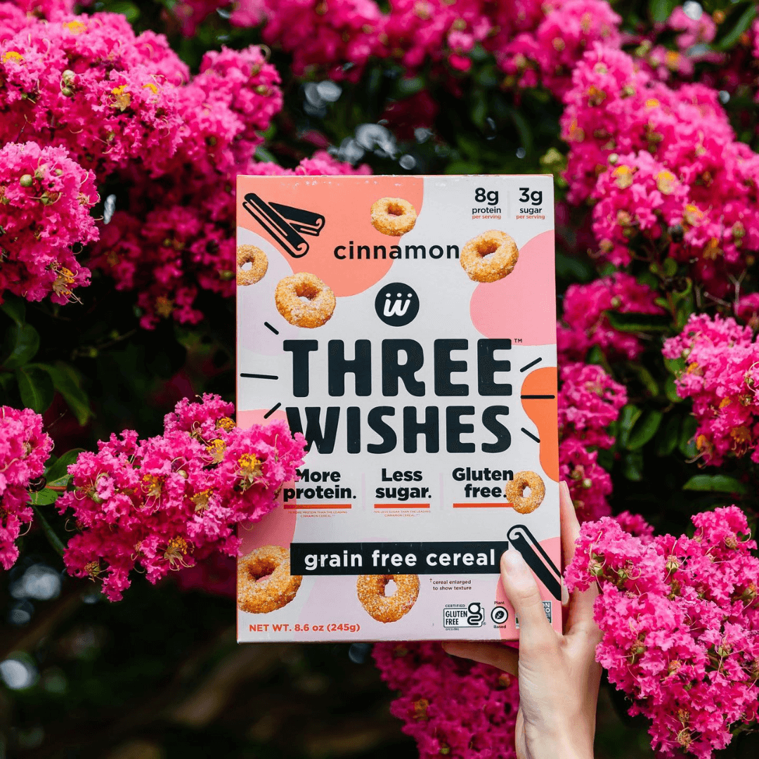 Plant-Based and Vegan Breakfast Cereal by Three Wishes - Fruity, 6 Pack -  More Protein and Less Sugar Snack - Gluten-Free, Grain-Free - Non-GMO