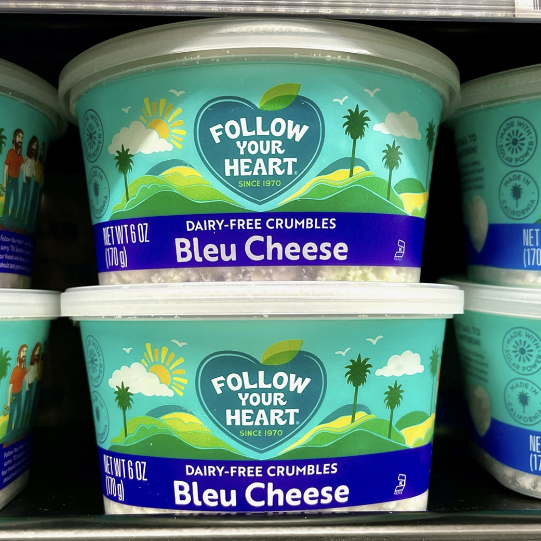 Vegnews.Follow Your Heart Blue Cheese Feta Crumbles VegNews