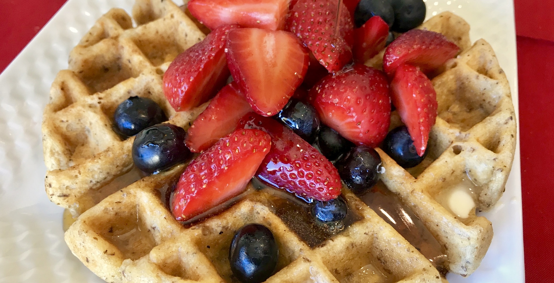 Golden Waffles With Berries and Warm Cinnamon Syrup (Gluten-Free!)
