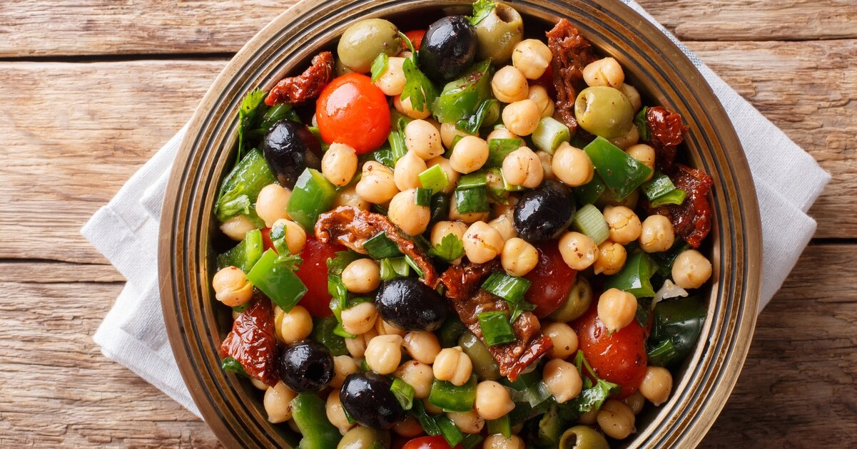 Roasted Vegetable Chickpea Salad With Lemon Vinaigrette