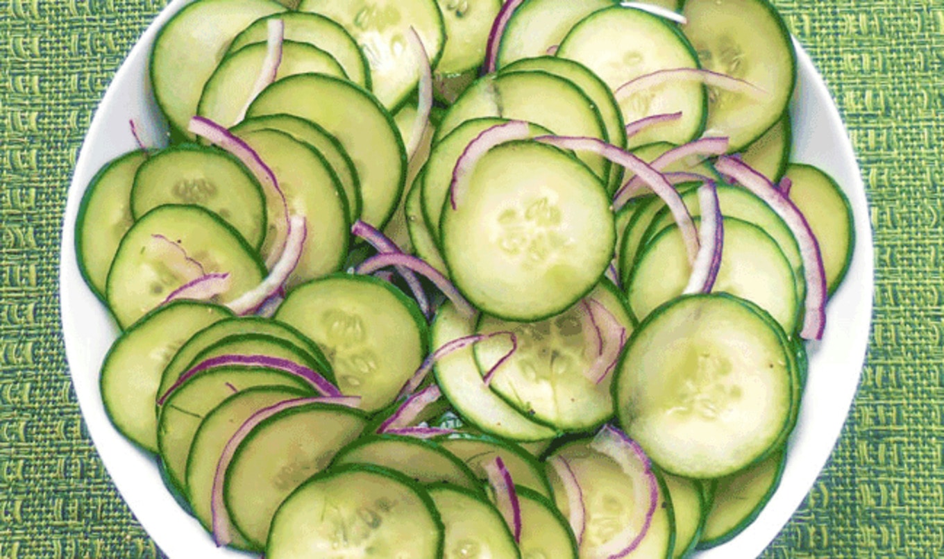 Simple Cool Cucumber Salad With Red Onions