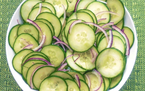 Cool Cucumber Salad with Red Onions