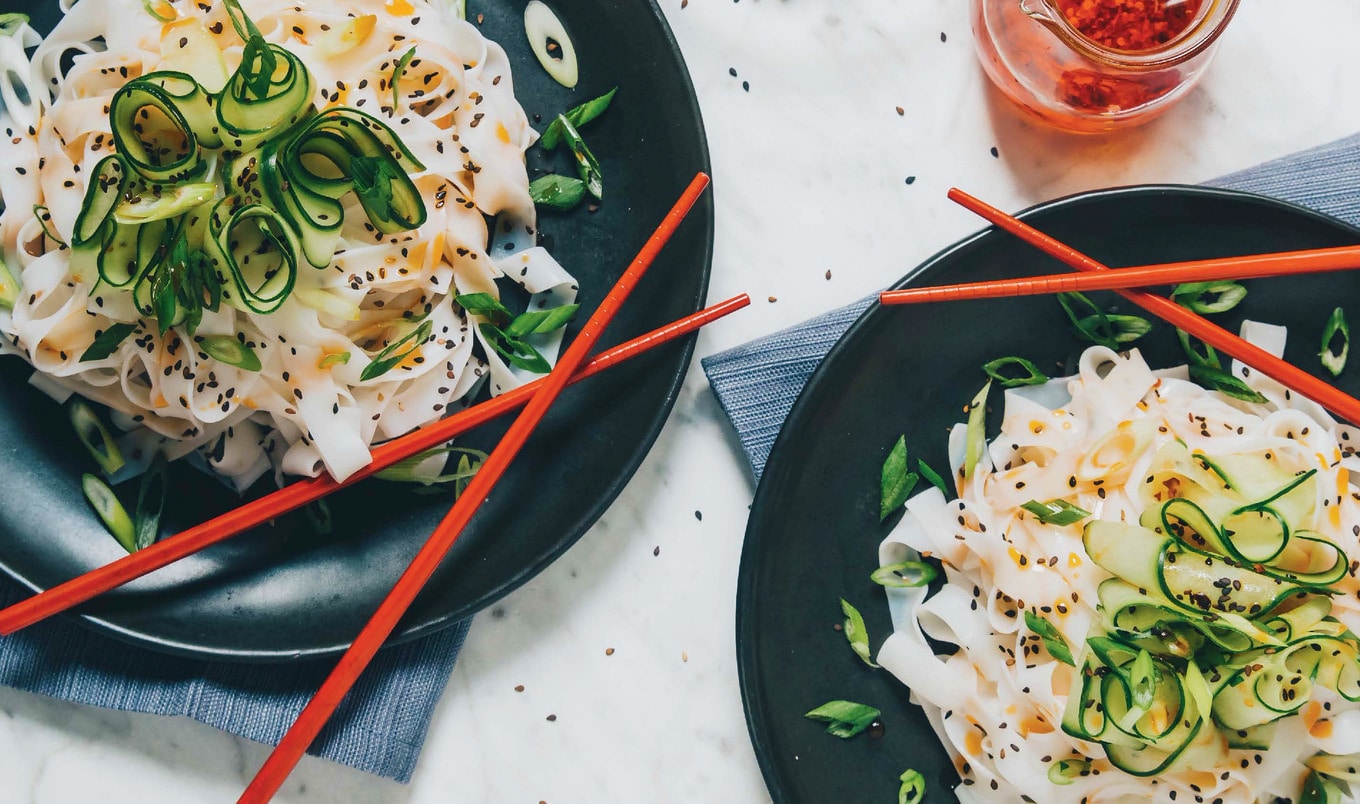 Easy Cold Cucumber Chile Sesame Noodles