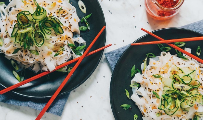 Vegan Cold Cucumber Chile Noodles