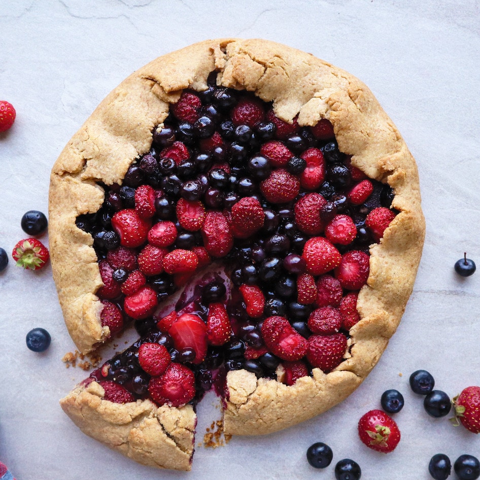 Vegan Rustic Summer Berry Galette With Sweet Cashew Creme