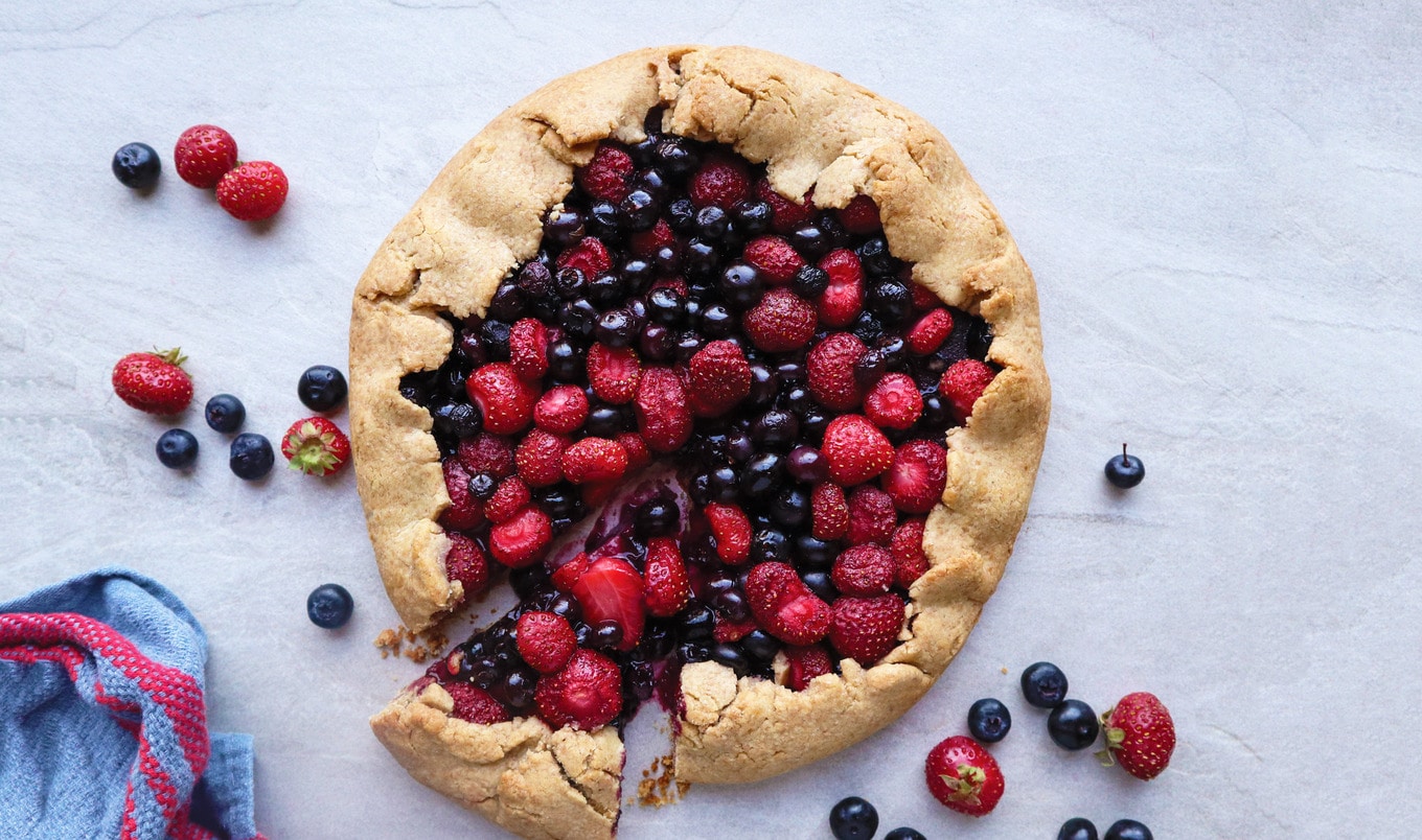 Rustic Summer Berry Galette With Sweet Cashew Creme
