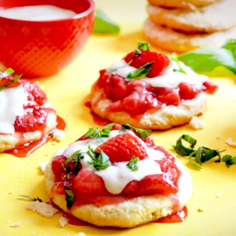 Strawberry Basil Shortcakes with Cashew Whipped Cream