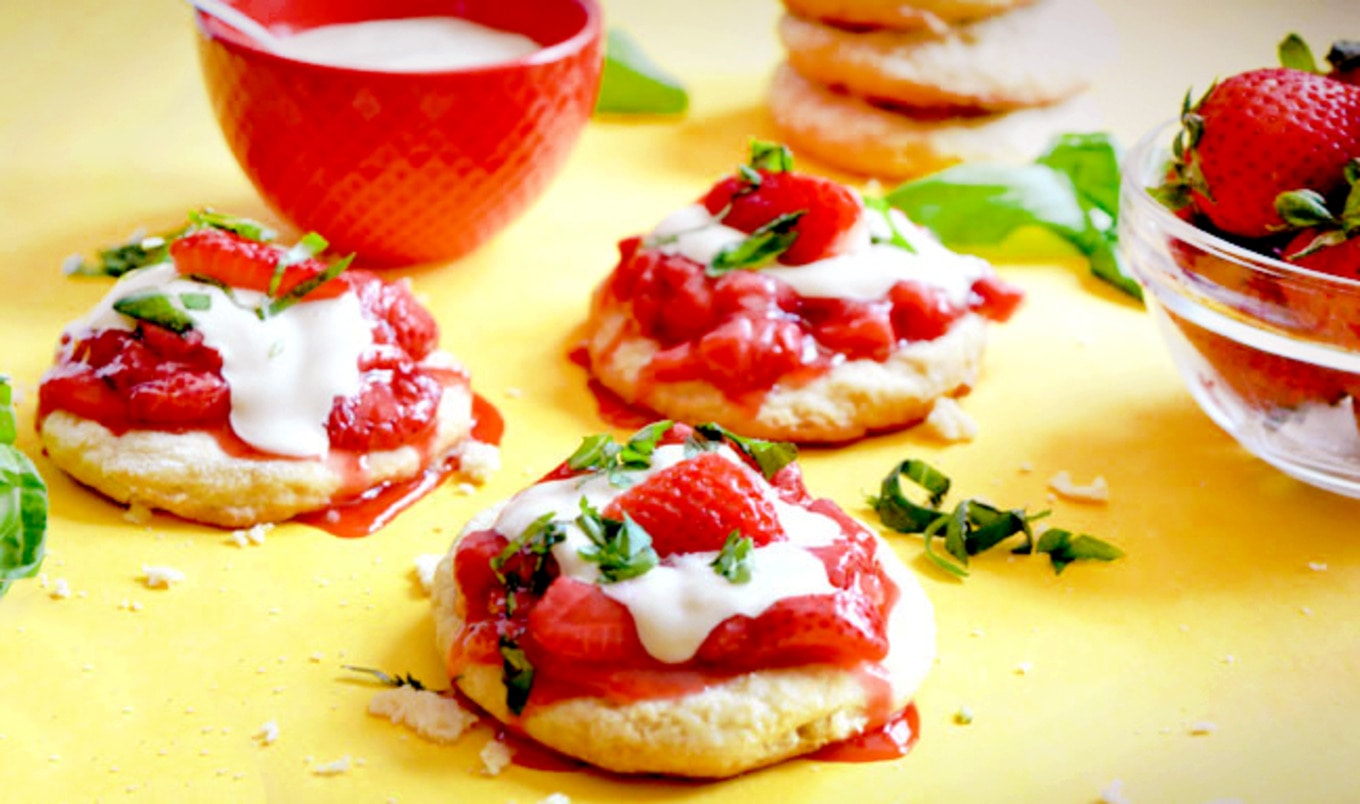 Strawberry Basil Shortcakes With Cashew Whipped Cream