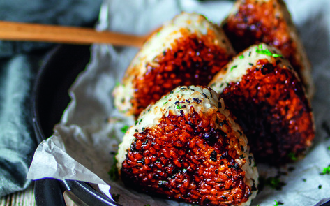 Vegan Grilled Onigiri with Japanese-Style BBQ Glaze