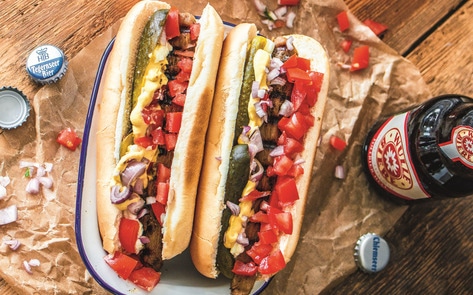 Smoky Grilled Eggplant Vegan Ballpark Hot Dogs