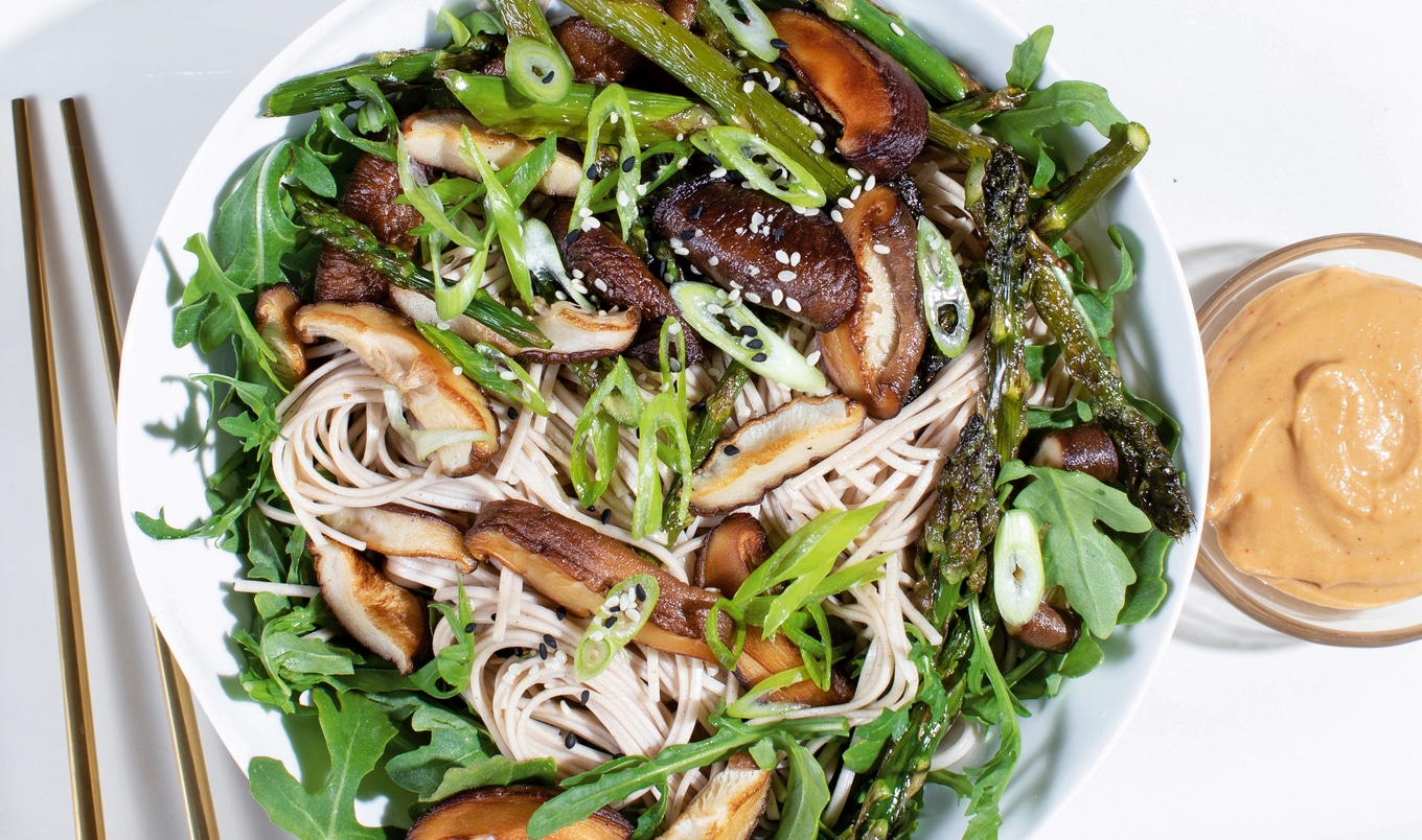 Vegan Mushroom Soba Noodle Bowl