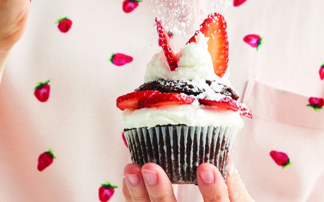 Award-Winning Vegan Chocolate Strawberry Shortcake Cupcakes