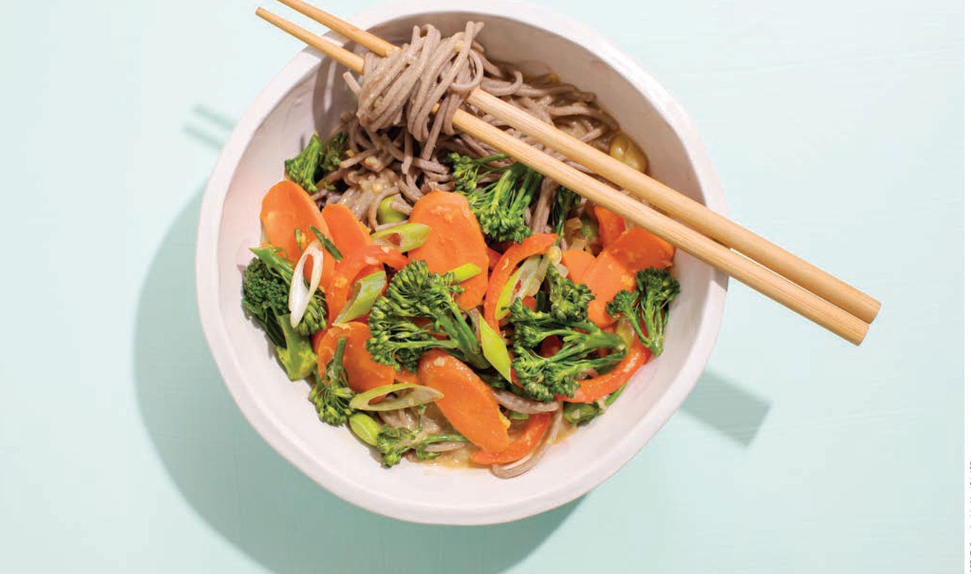 Vegan Soba Noodles With Spicy Miso Broth 