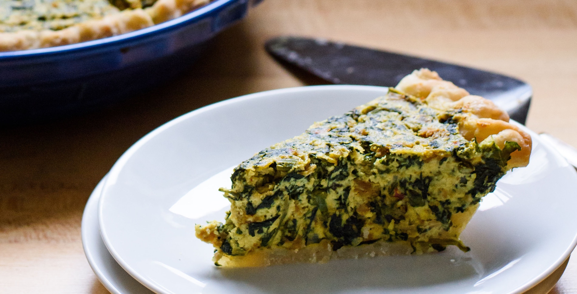 Fluffy Vegan Sausage Quiche With Spinach and Asparagus