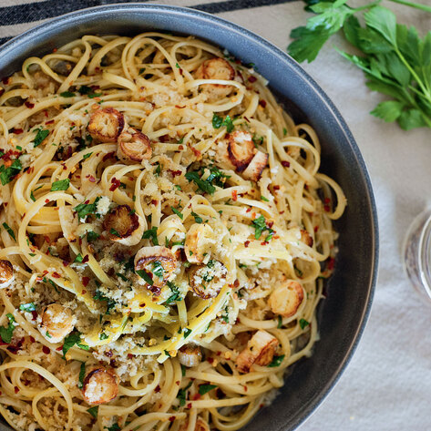 Vegan Scampi in Lemon Garlic White Wine Sauce