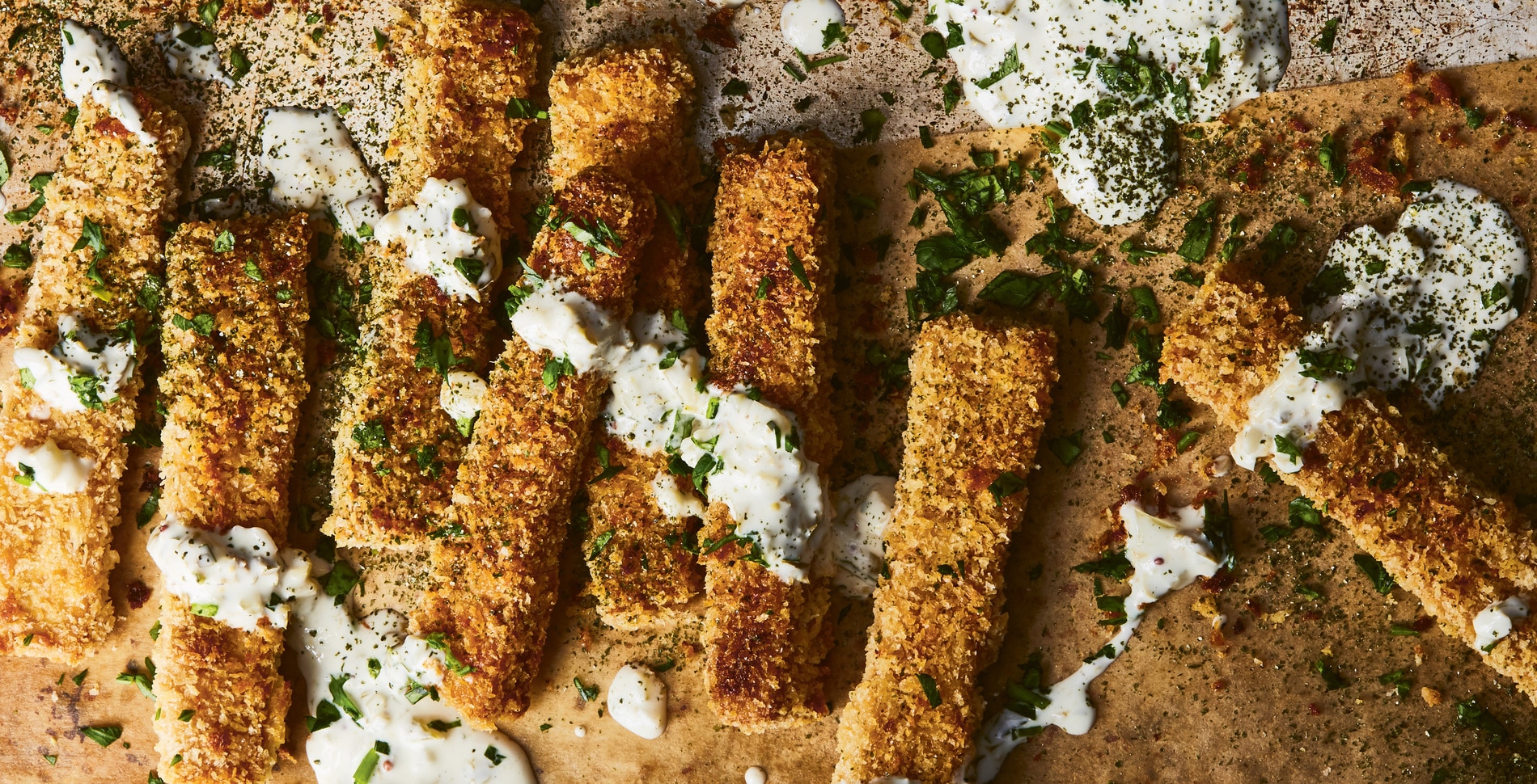 Crispy Baked Vegan Fish Sticks With Tartar Sauce