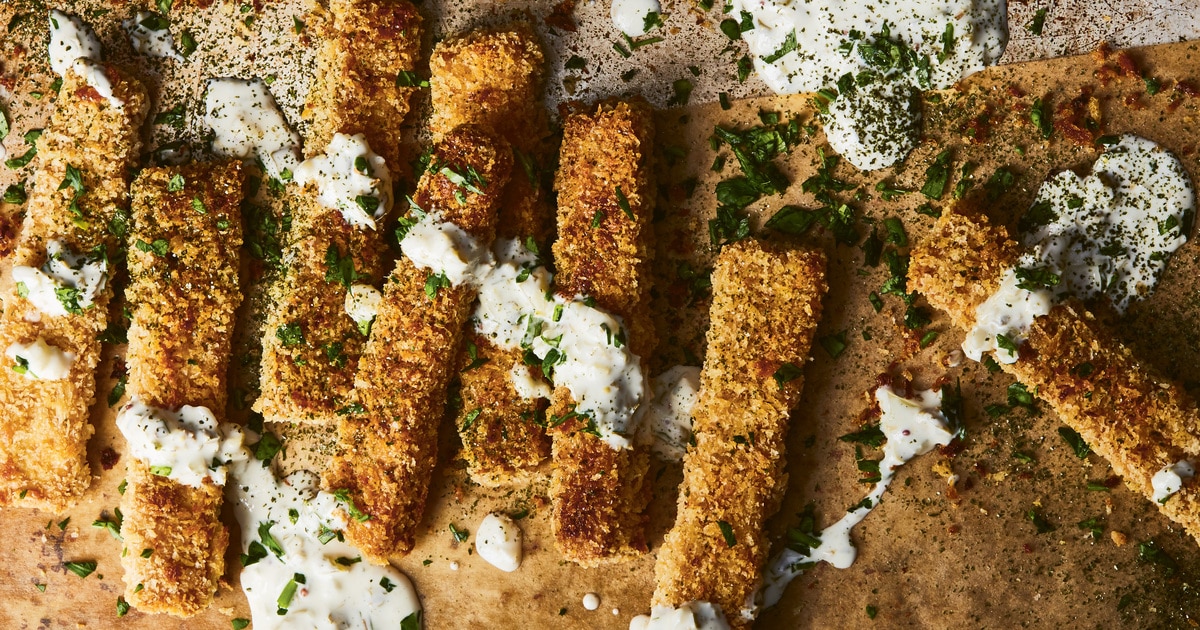 Crispy Baked Vegan Fish Sticks With Tartar Sauce | VegNews