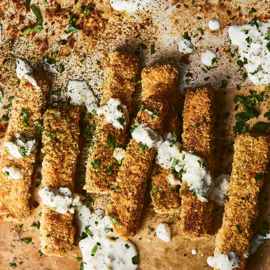 Crispy Baked Vegan Fish Sticks With Tartar Sauce