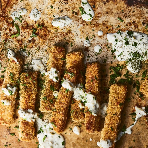 Crispy Baked Vegan Fish Sticks With Tartar Sauce