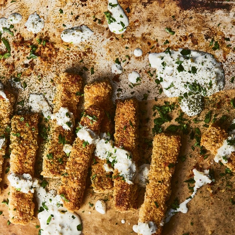 Crispy Baked Vegan Fish Sticks With Tartar Sauce