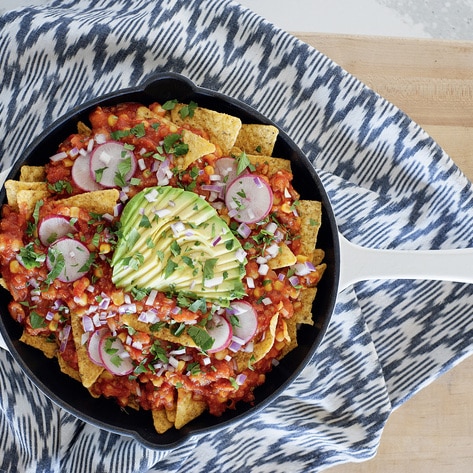 Easy Vegan Skillet Chickpea Chilaquiles