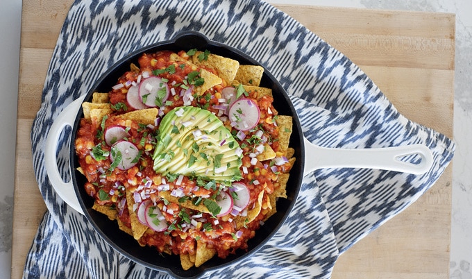 Skillet Chickpea Chilaquiles