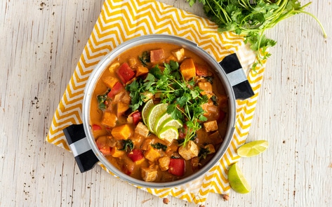 Vegan Almond Butter Sweet Potato Kale Stew
