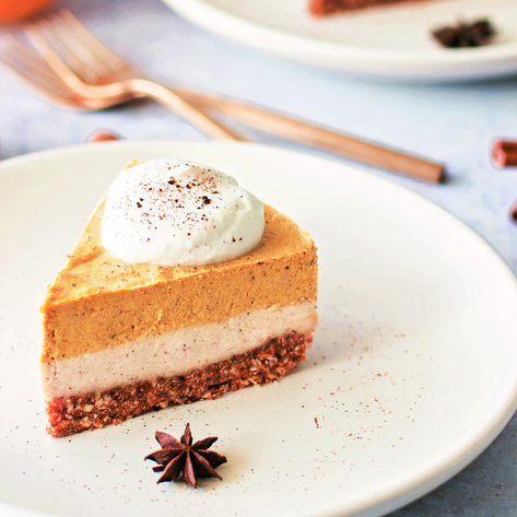 Easy, Vegan 3-Step No-Bake Pumpkin Cheesecake