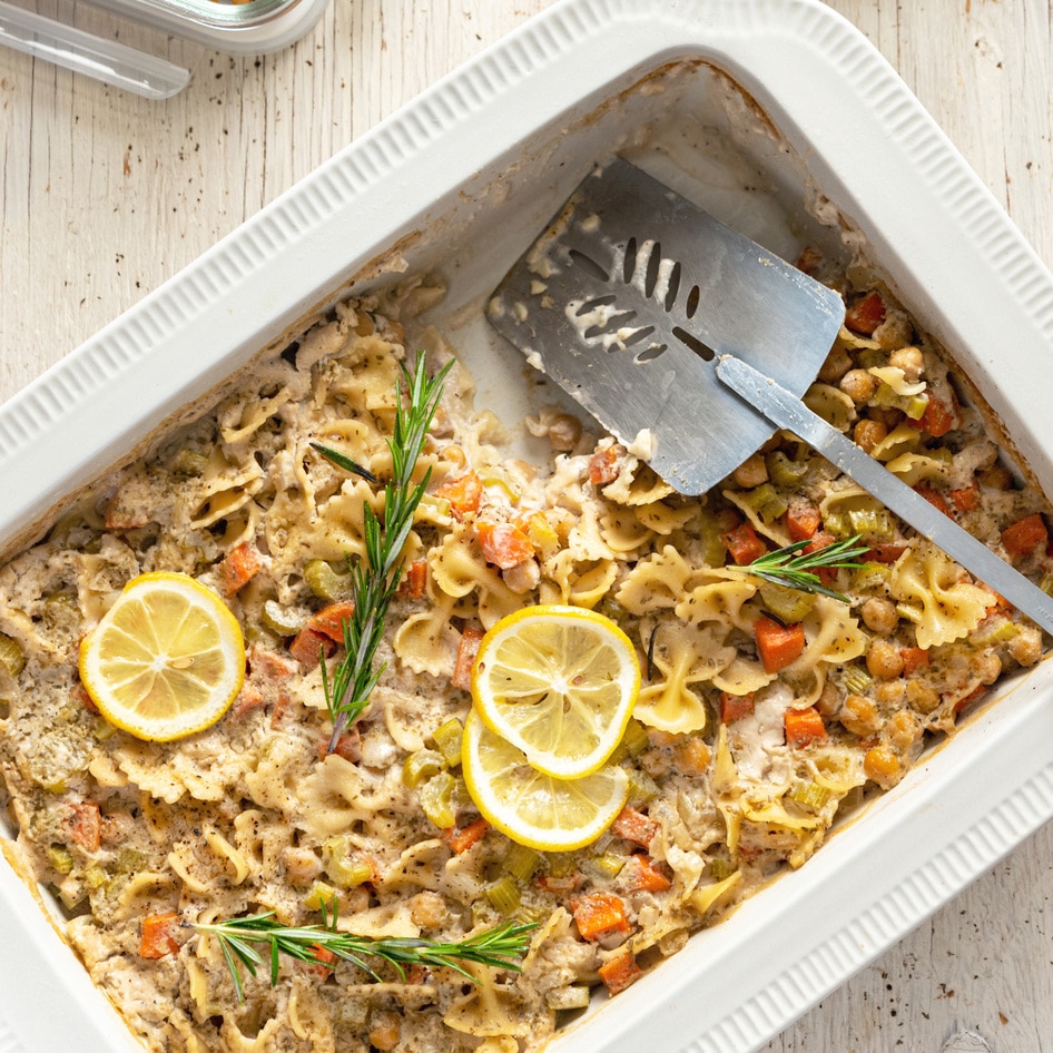 Vegan Lemon Rosemary Pasta Casserole