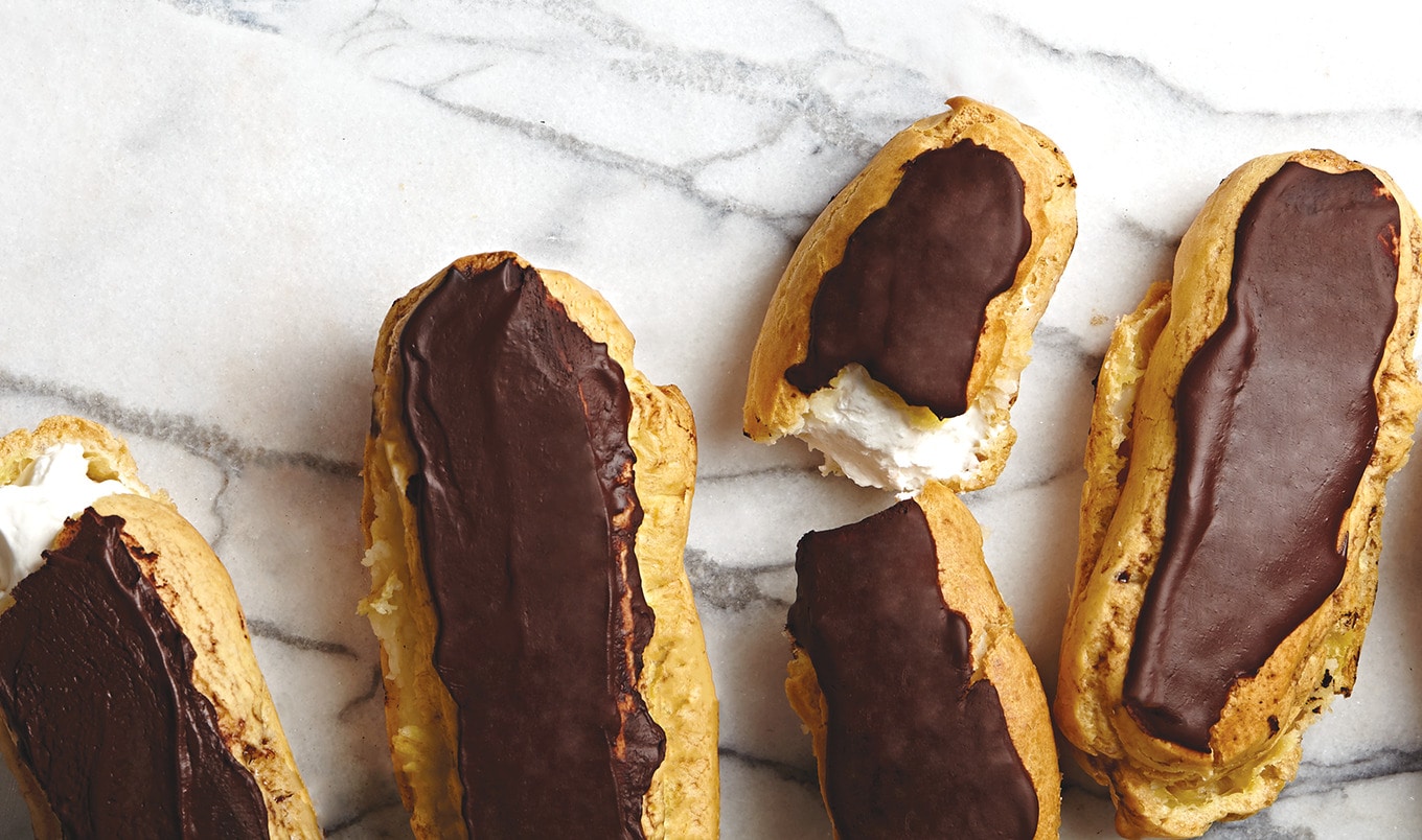 Miyoko Schinner's Famous Vegan Chocolate Eclairs With Coconut Whipped Cream