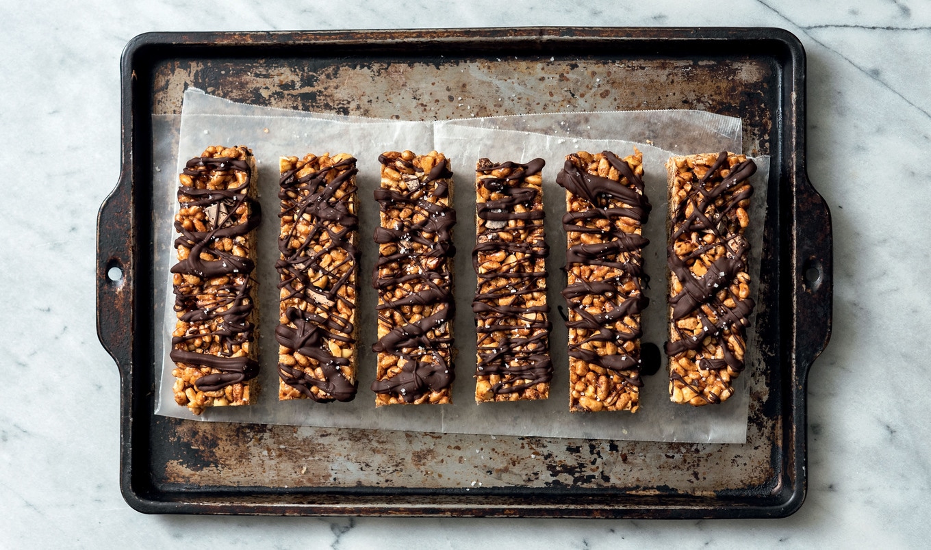 Vegan Chocolate and Peanut Butter Rice Bars
