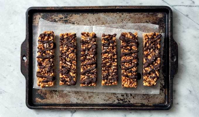 Vegan Chocolate Peanut Butter Rice Bars