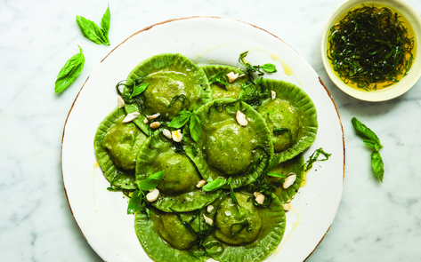 Creamy Vegan Spinach Ravioli With Cashew Cheese Filling