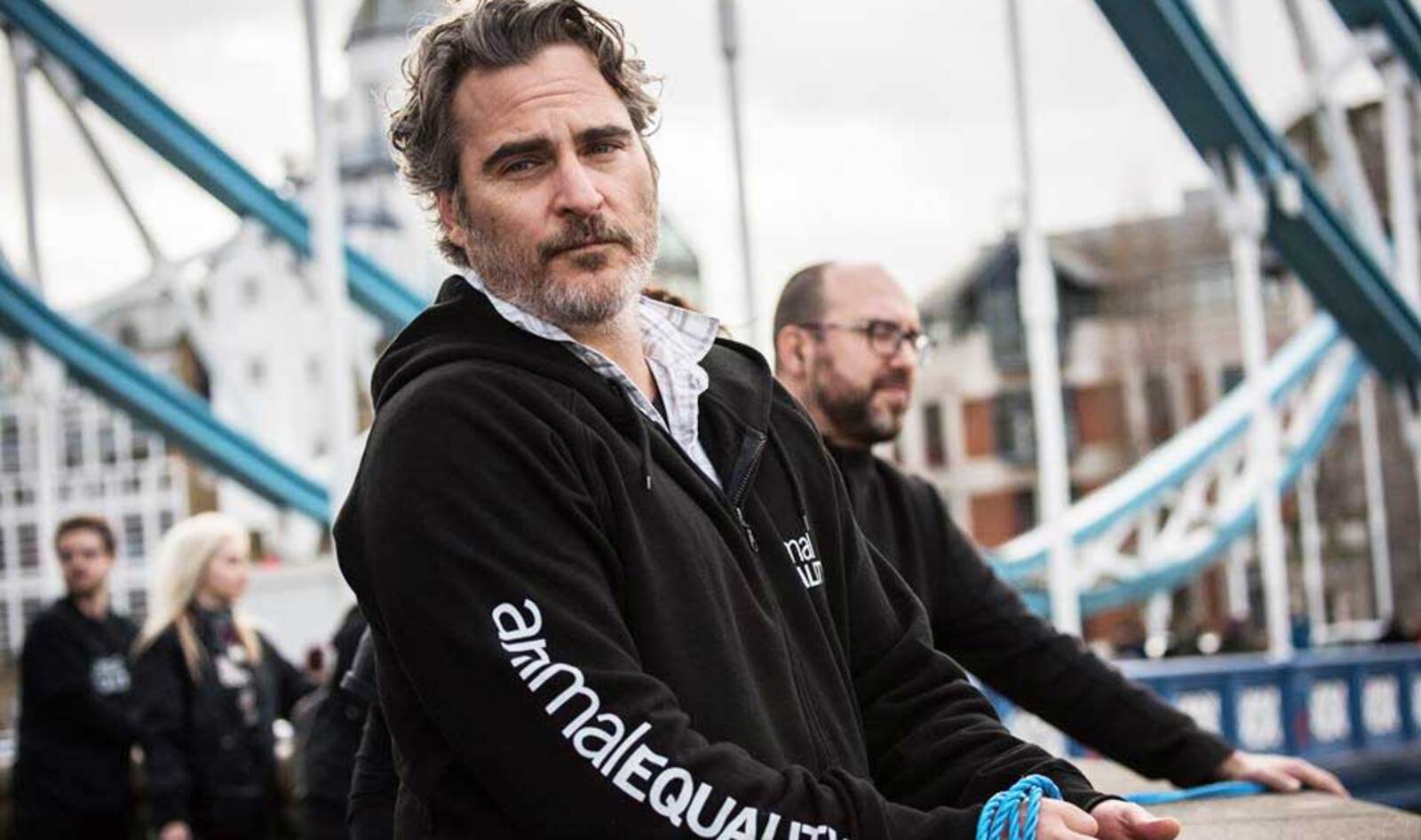 Joaquin Phoenix Urges Everyone to Go Vegan at London Animal-Rights Protest