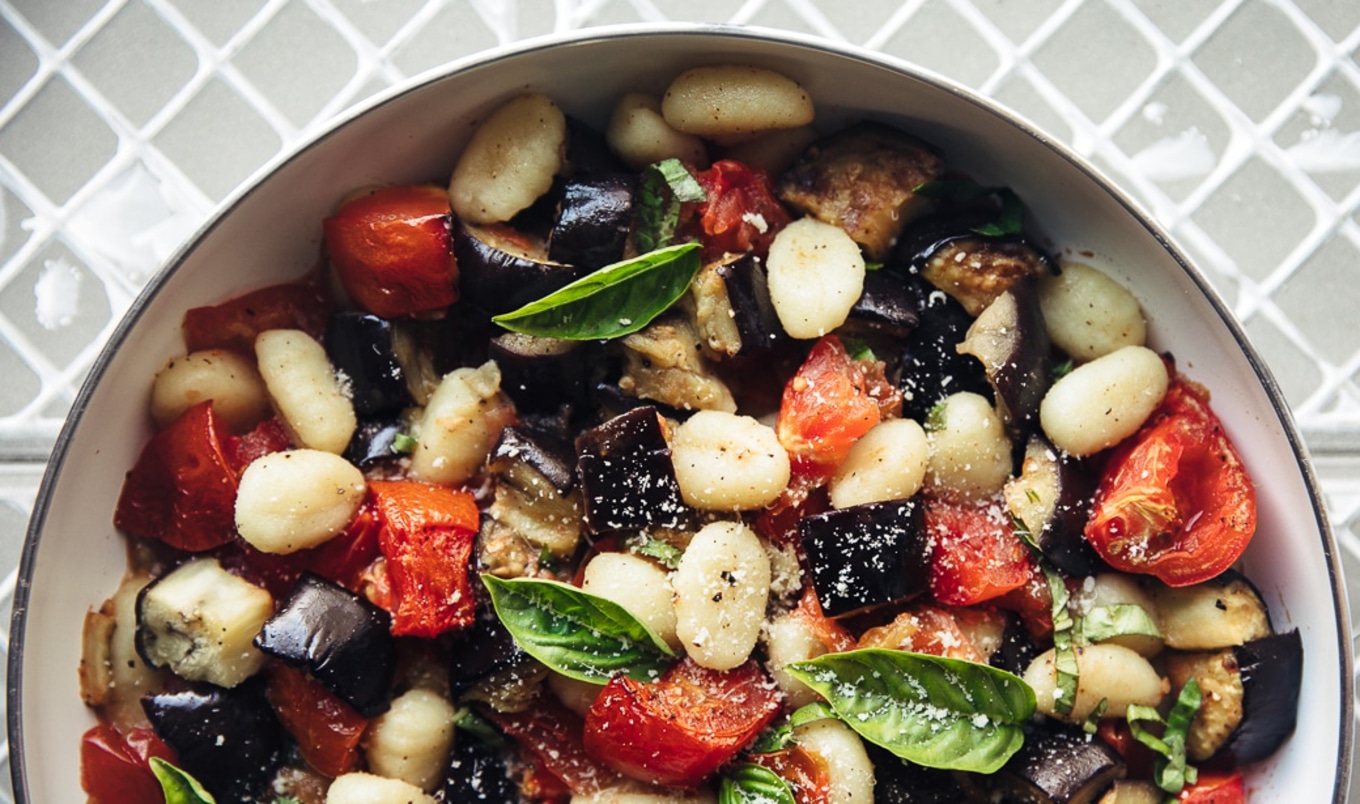 Pillowy Gnocchi With Roasted Eggplant and Tomato