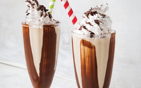 Rich Vegan Tahini Coffee Shake with Dark Chocolate