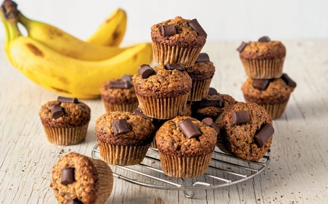 Mini Vegan Banana Chocolate Chip Muffins
