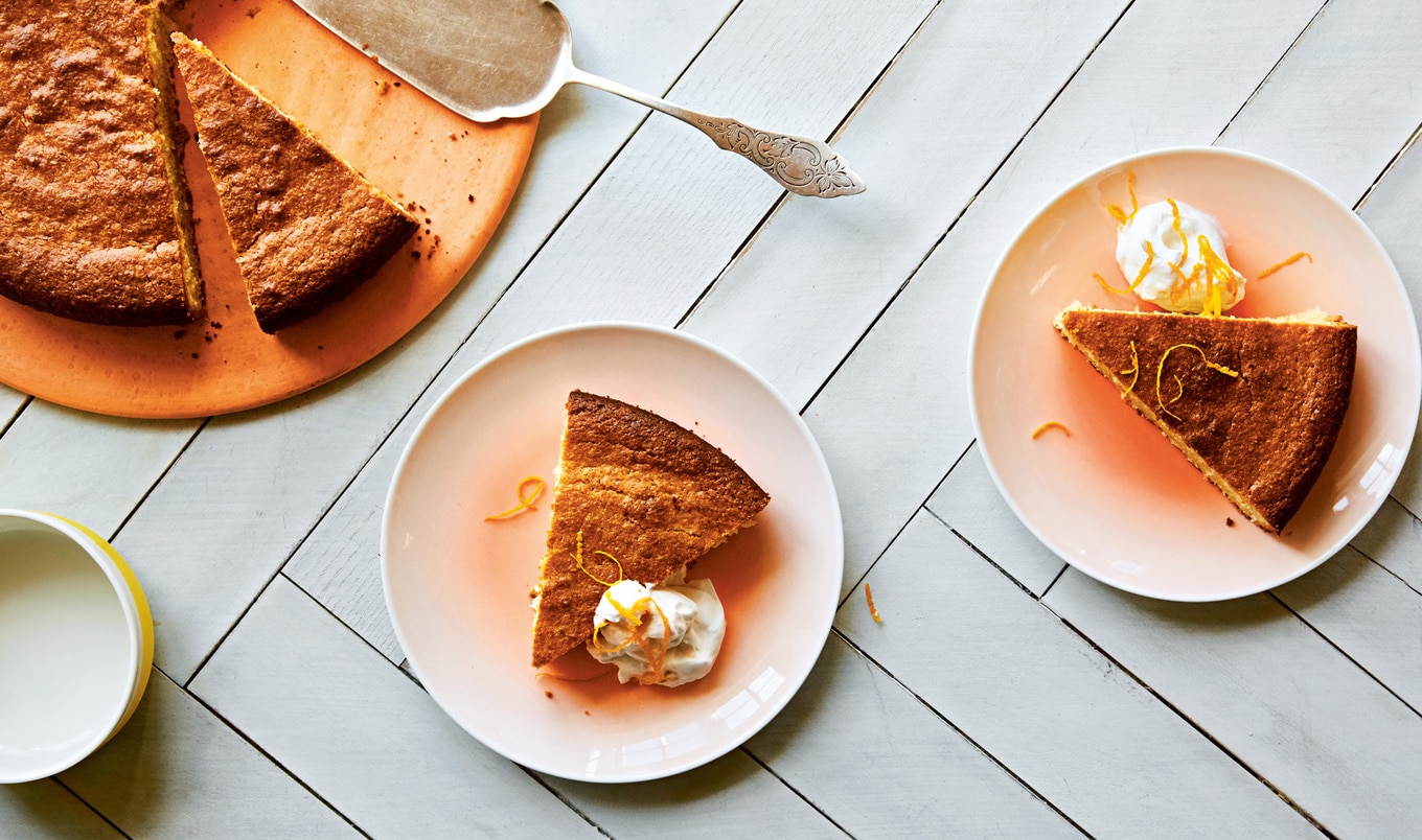 Zesty Vegan Almond Orange Cardamom Cake