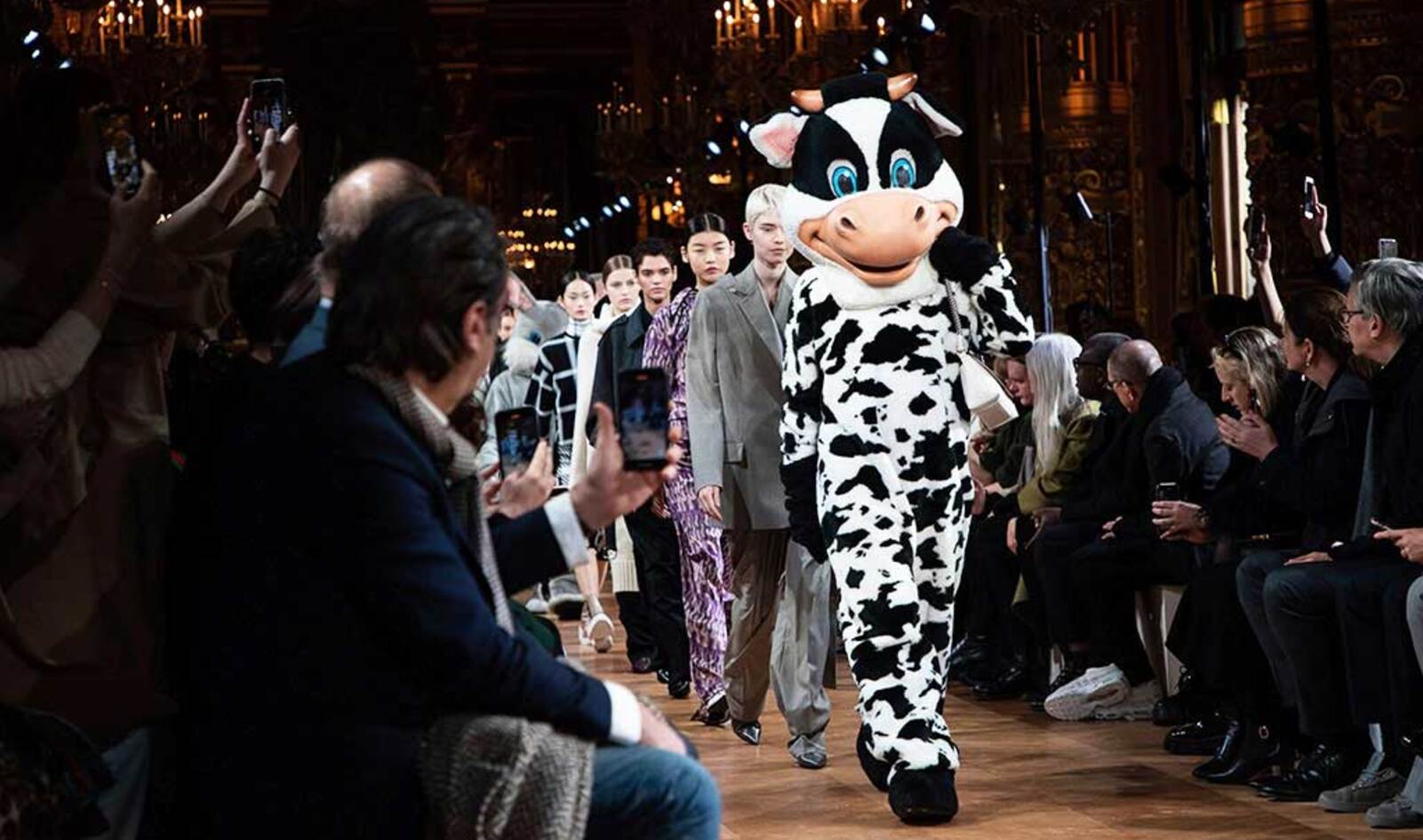 Models Dressed as Cows, Rabbits, and Foxes Walk Runway for Stella McCartney’s Animal-Free Fall 2020 Collection 
