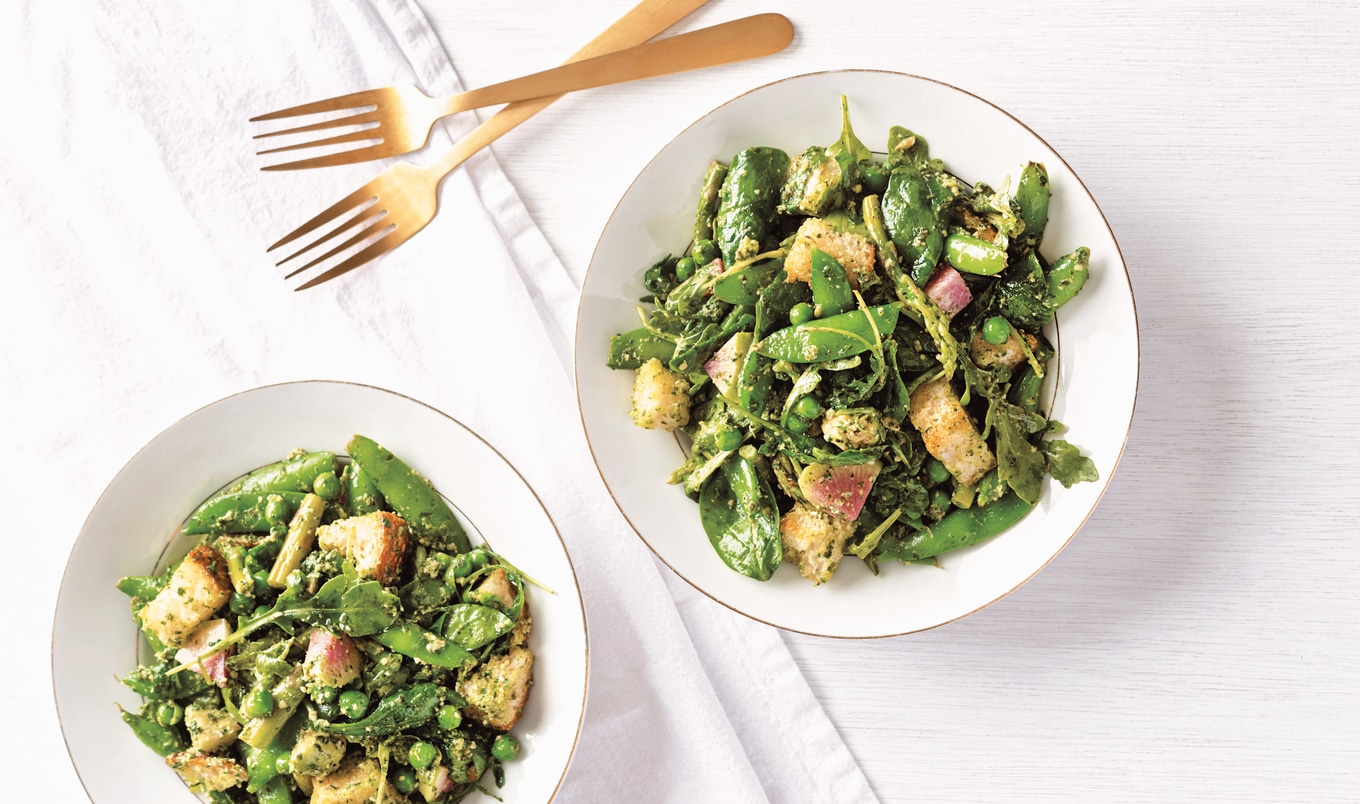 Spring Vegetable Panzanella Salad