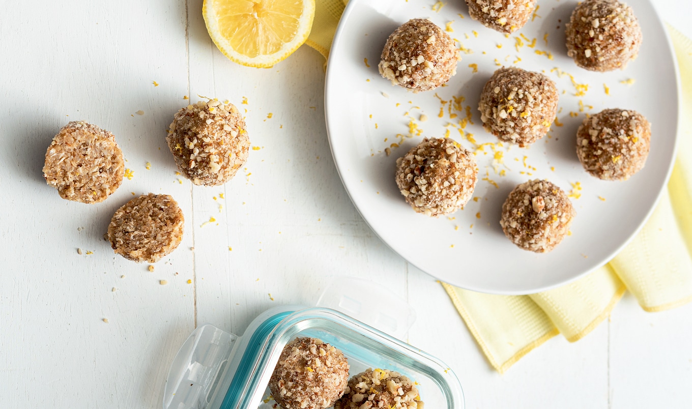 Lemon Oat Protein Snack Bites