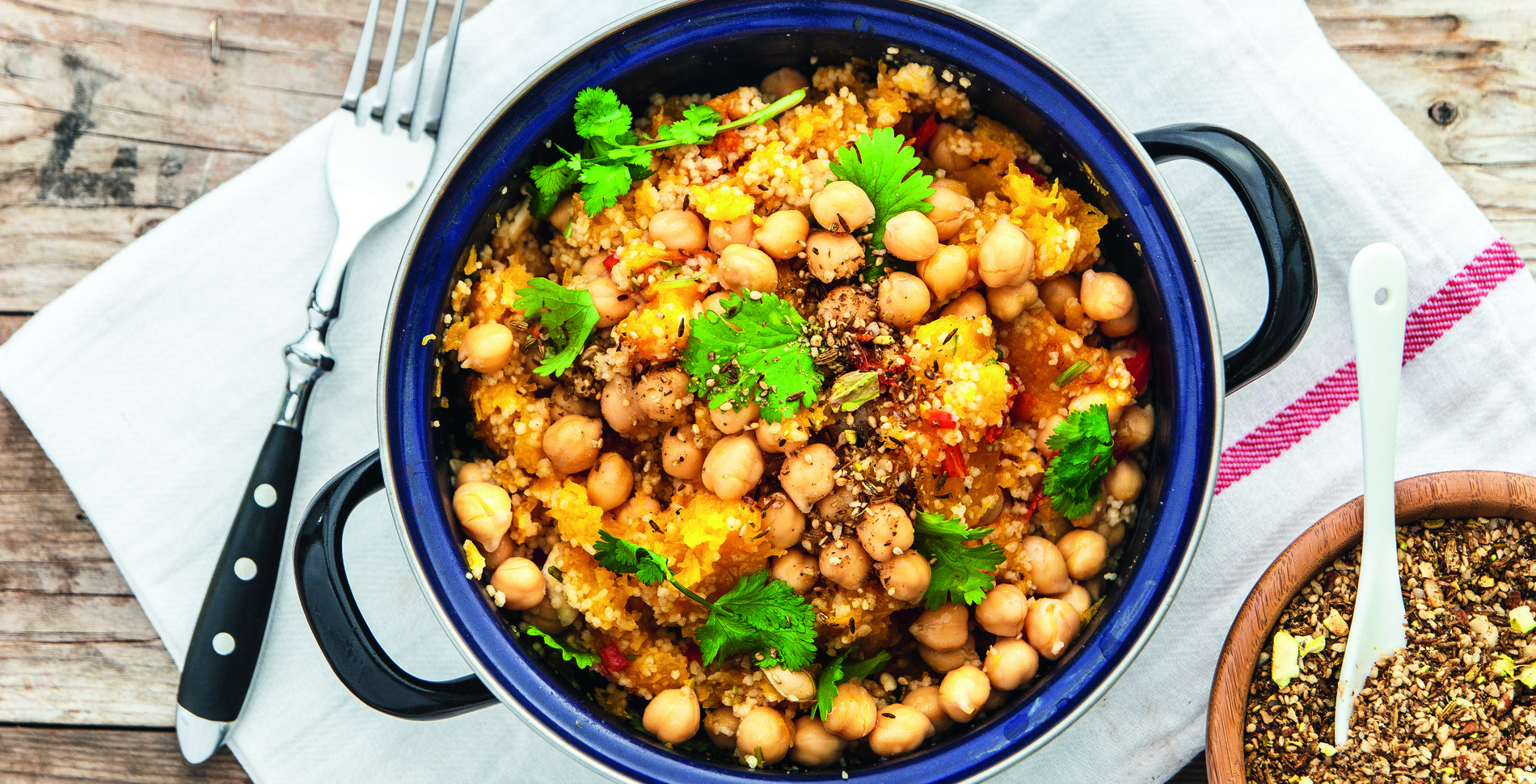 Butternut Squash & Chickpea Salad With Dukkah