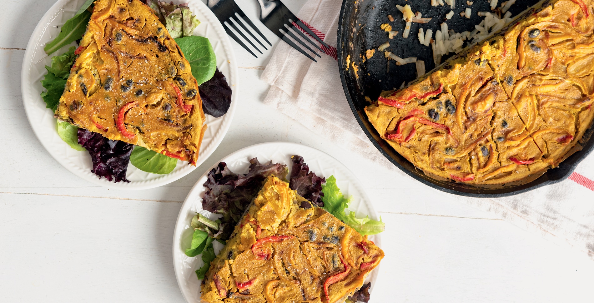 Chickpea Breakfast Frittata With Hash Brown Crust