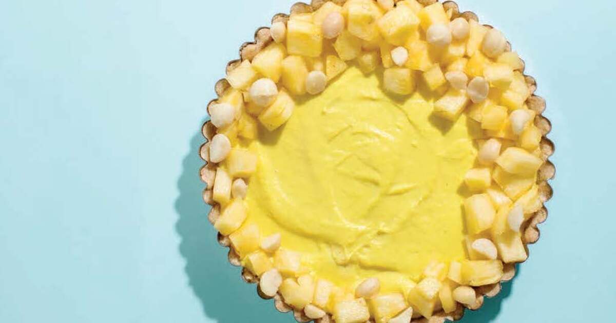 Pineapple Ginger Macadamia Cream Tart | VegNews
