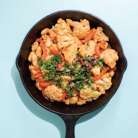 Vegan Cauliflower Peperonata Skillet