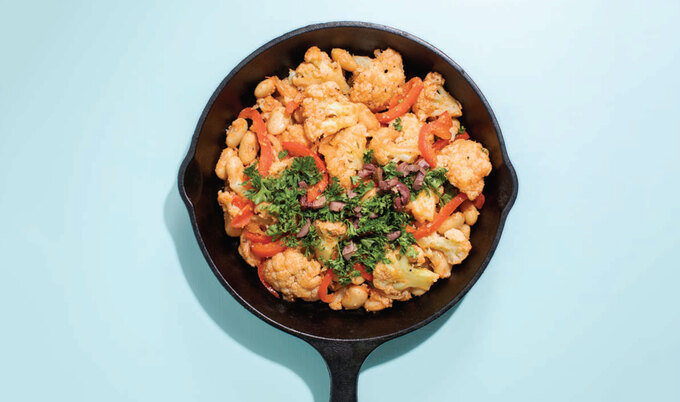 Vegan Cauliflower Peperonata Skillet