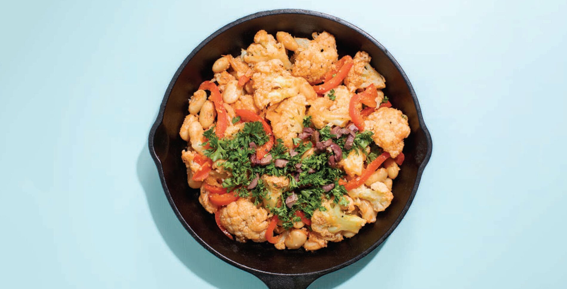 Vegan Italian Cauliflower Peperonata Skillet Sauté