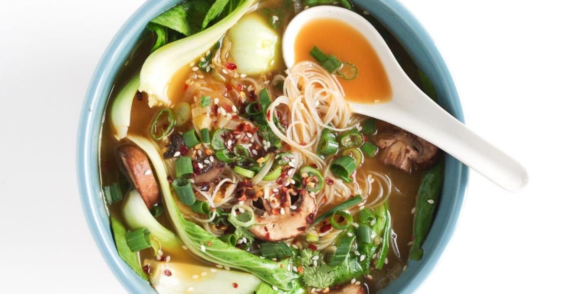 Vegan Ginger Garlic Noodle Soup With Bok Choy